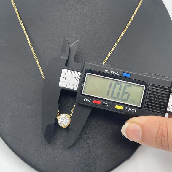 NWOT Judith Ripka Gold Clad CZ Solitaire Necklace 925 Sterling Silver 18–20” - Picture 12 of 12